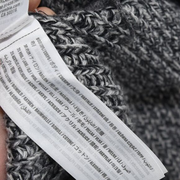 Abercrombie & Fitch Gray Shawl Collar Cardigan Sweater Men’s M Academia Preppy - Picture 7 of 7